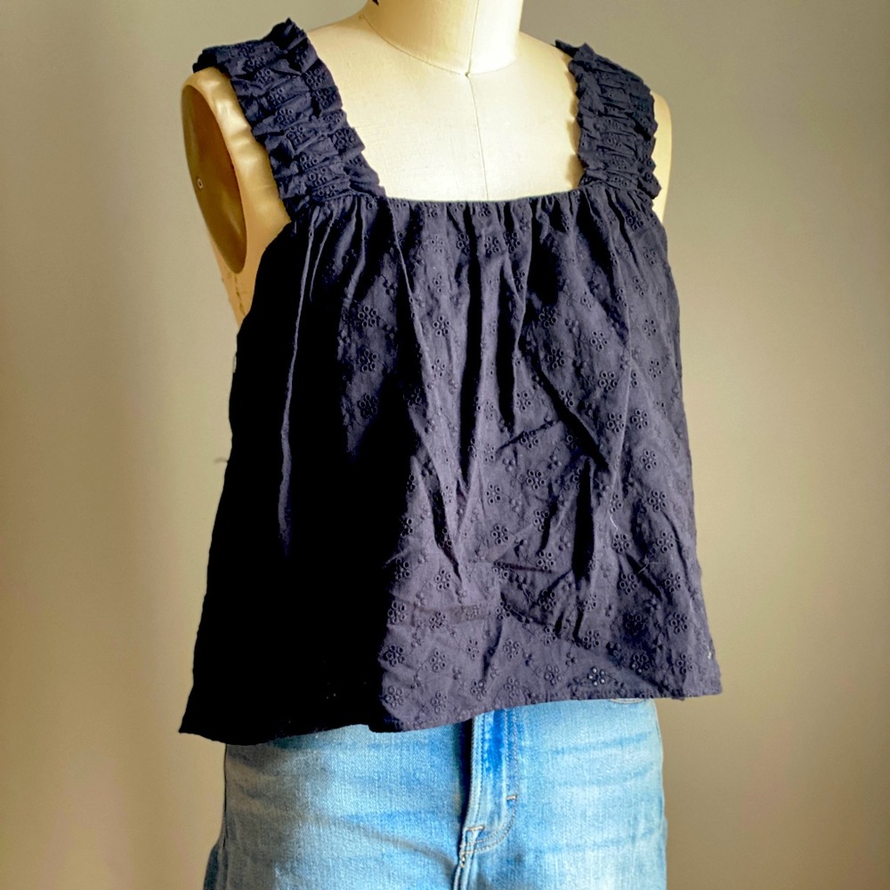 Brand New | Black Eyelet Tank Top